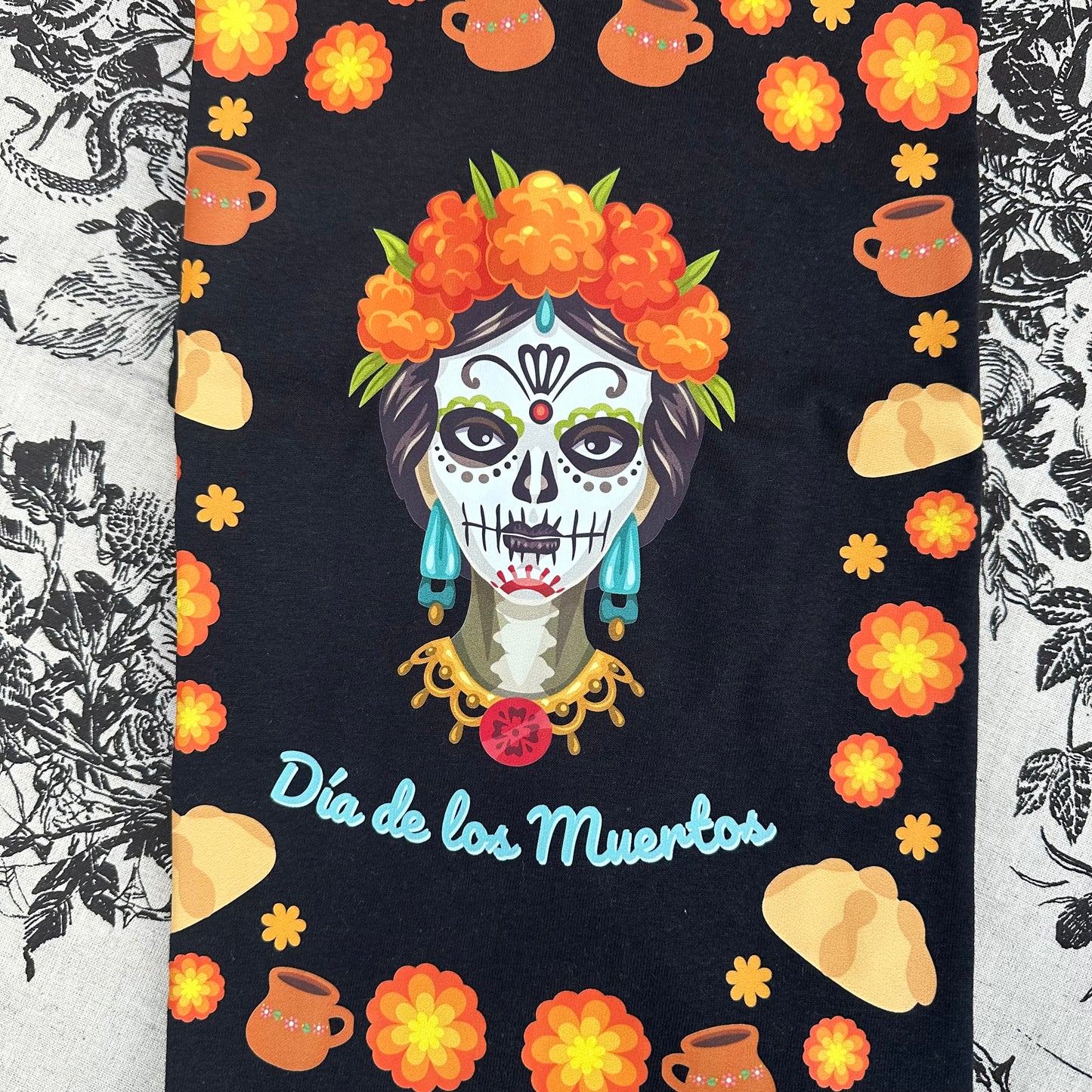 Dia de los Muertos Black V-Neck Women’s T-Shirt