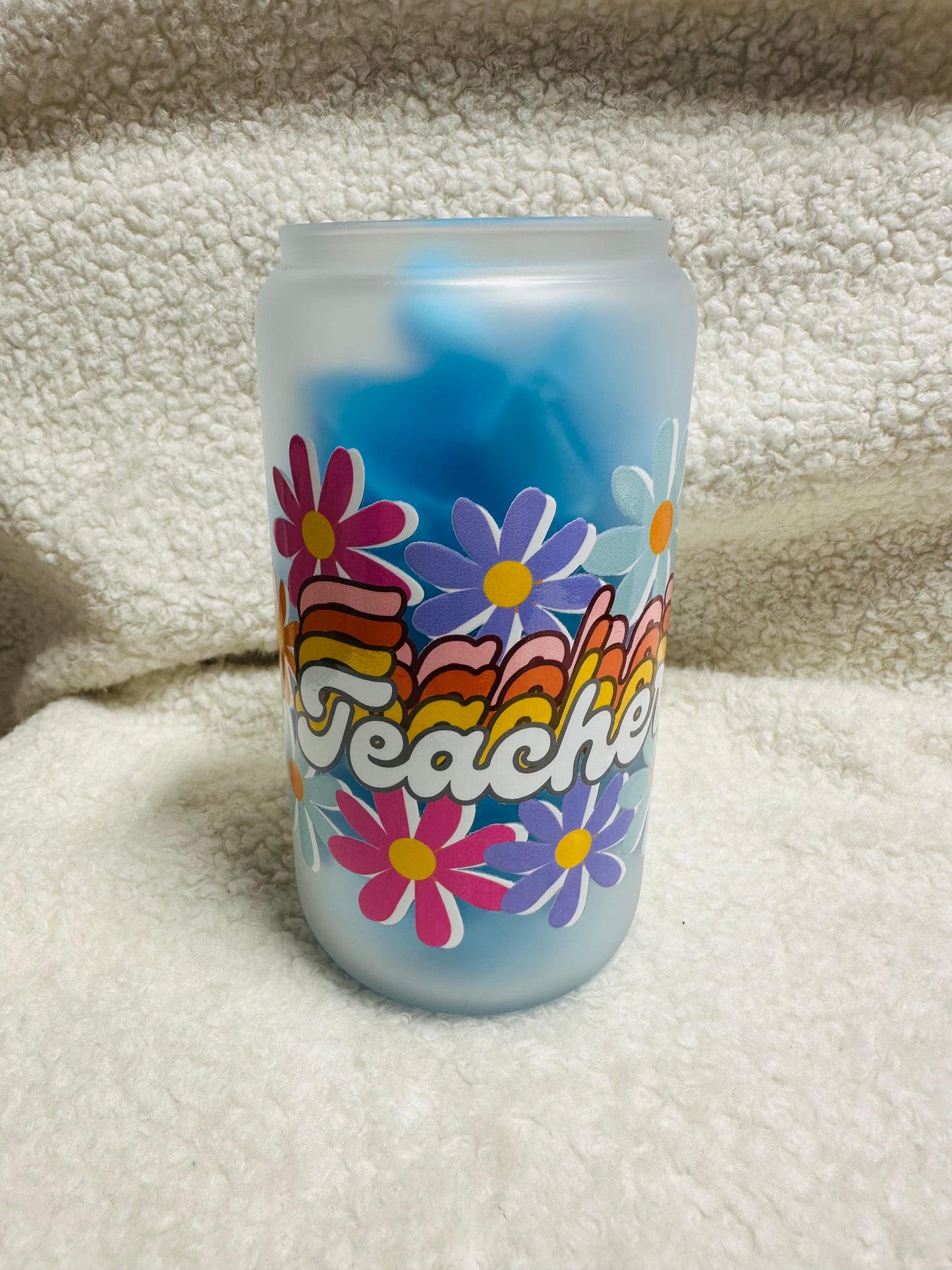 Retro Teacher Glass Cup