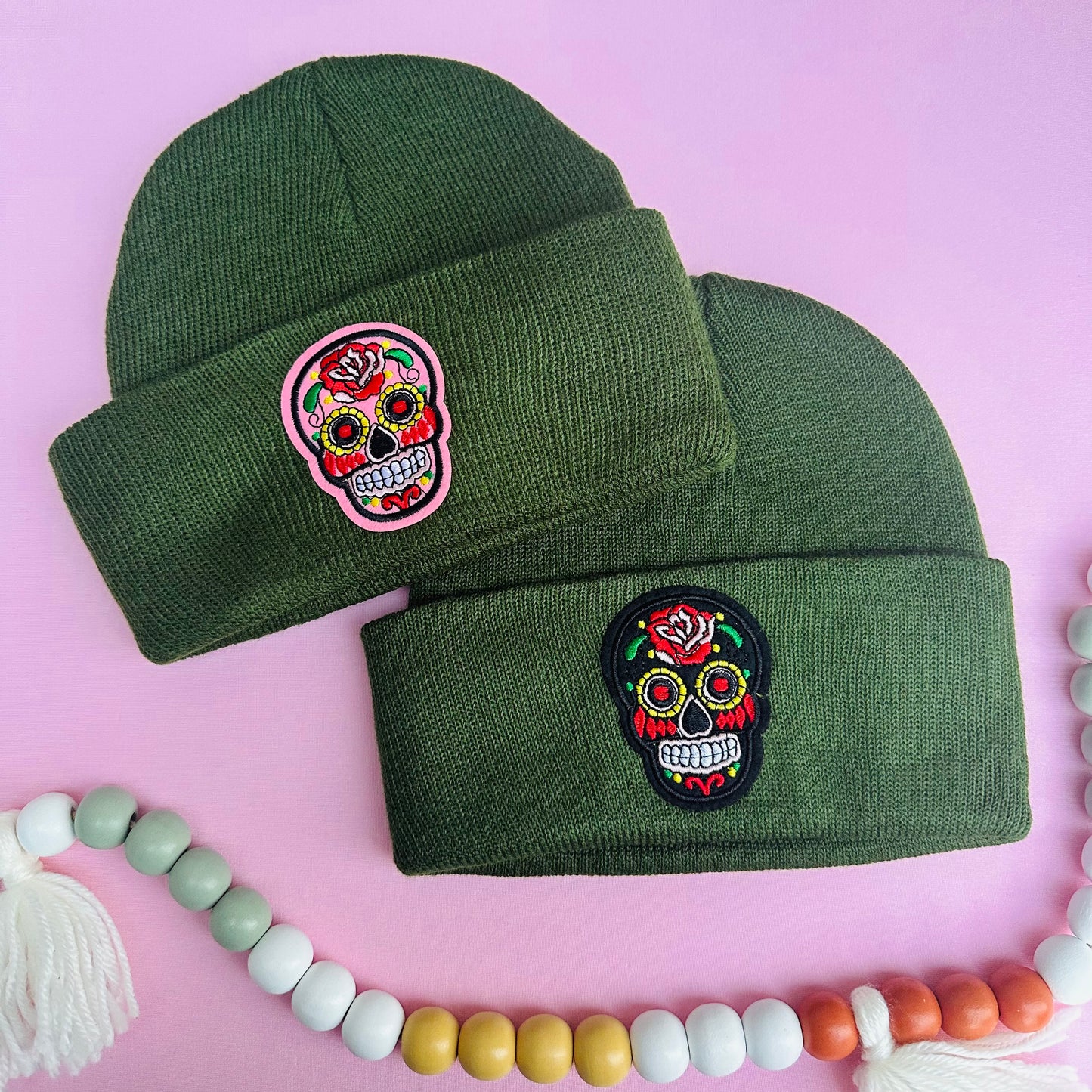 Sugar Skull Adult Beanies