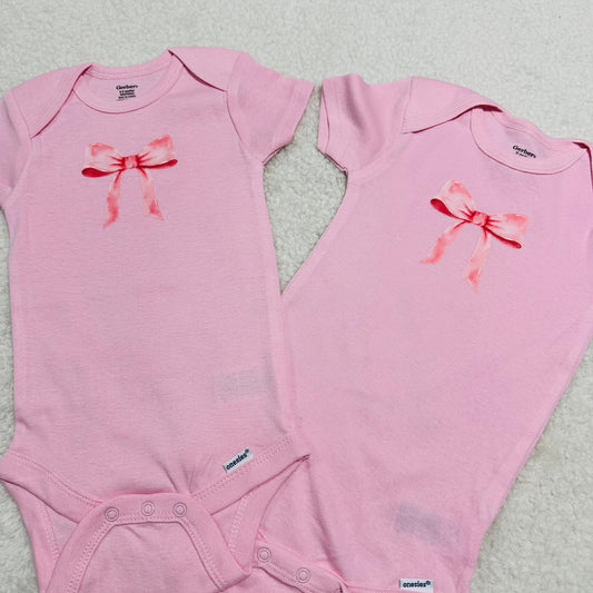 Pink Bow Onesie