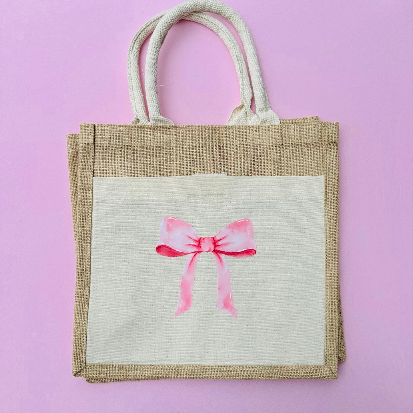 Small Jute Bow Bag