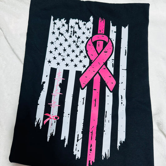 Breast Cancer Flag Adult T-shirt