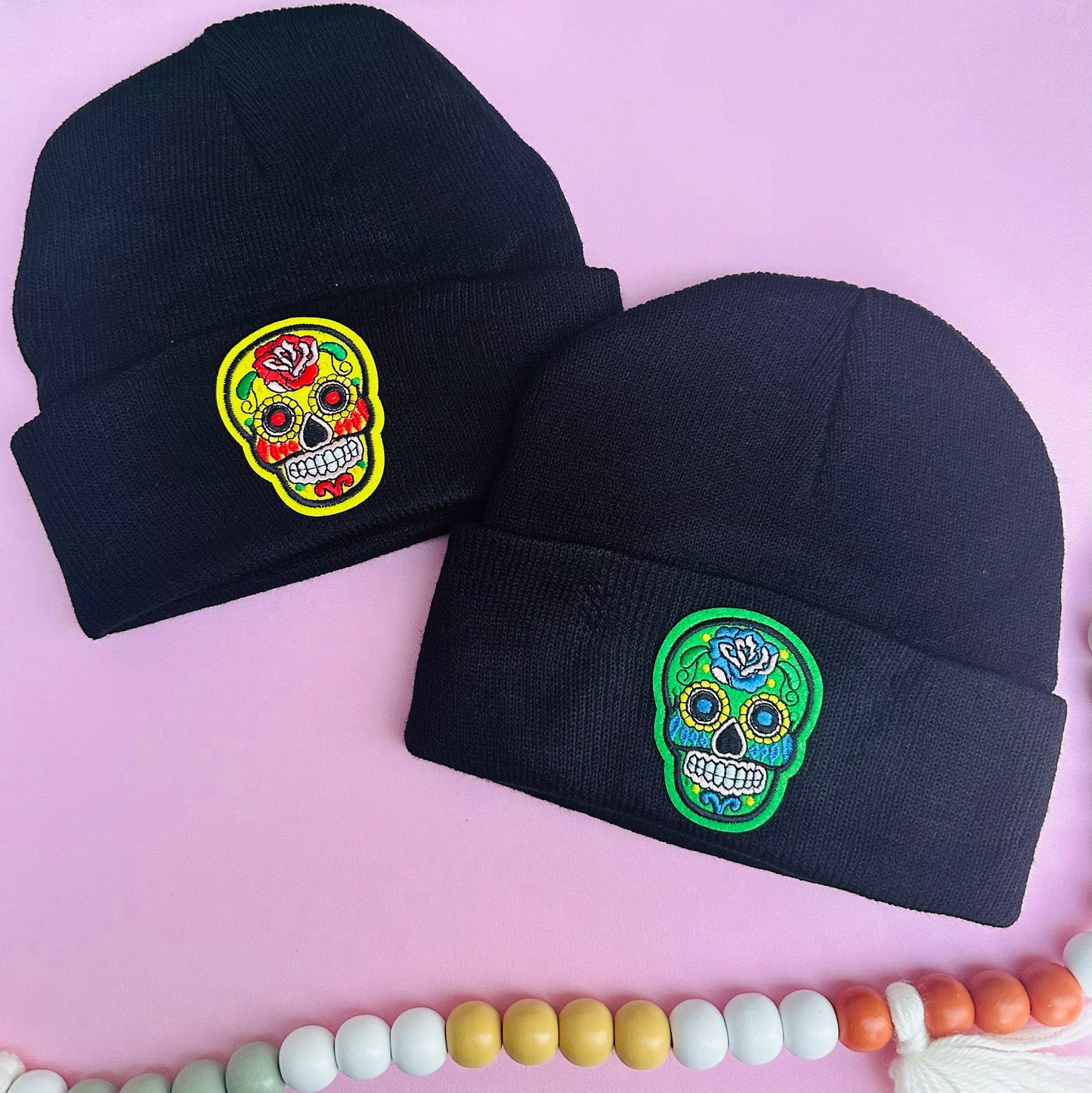 Sugar Skull Adult Beanies