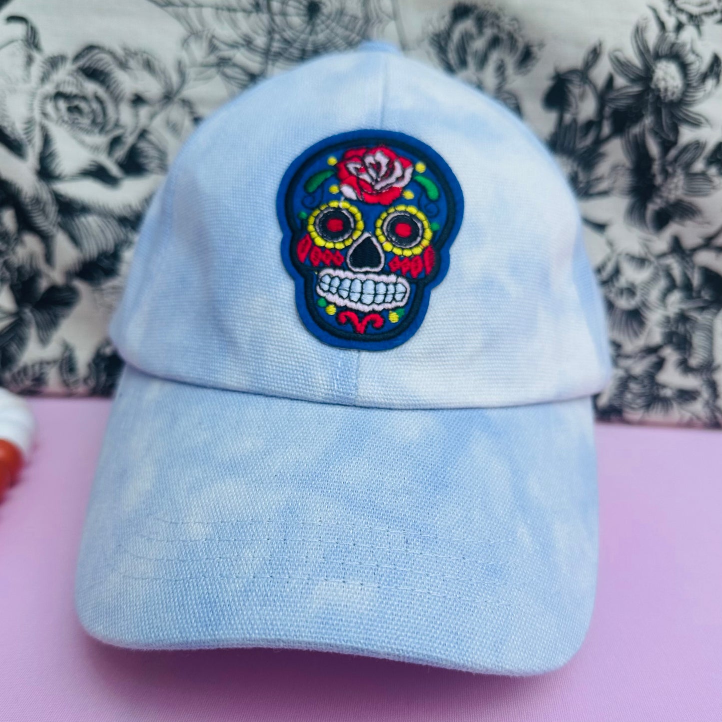 Sugar Skull Tie-Dye Unisex Baseball Cap