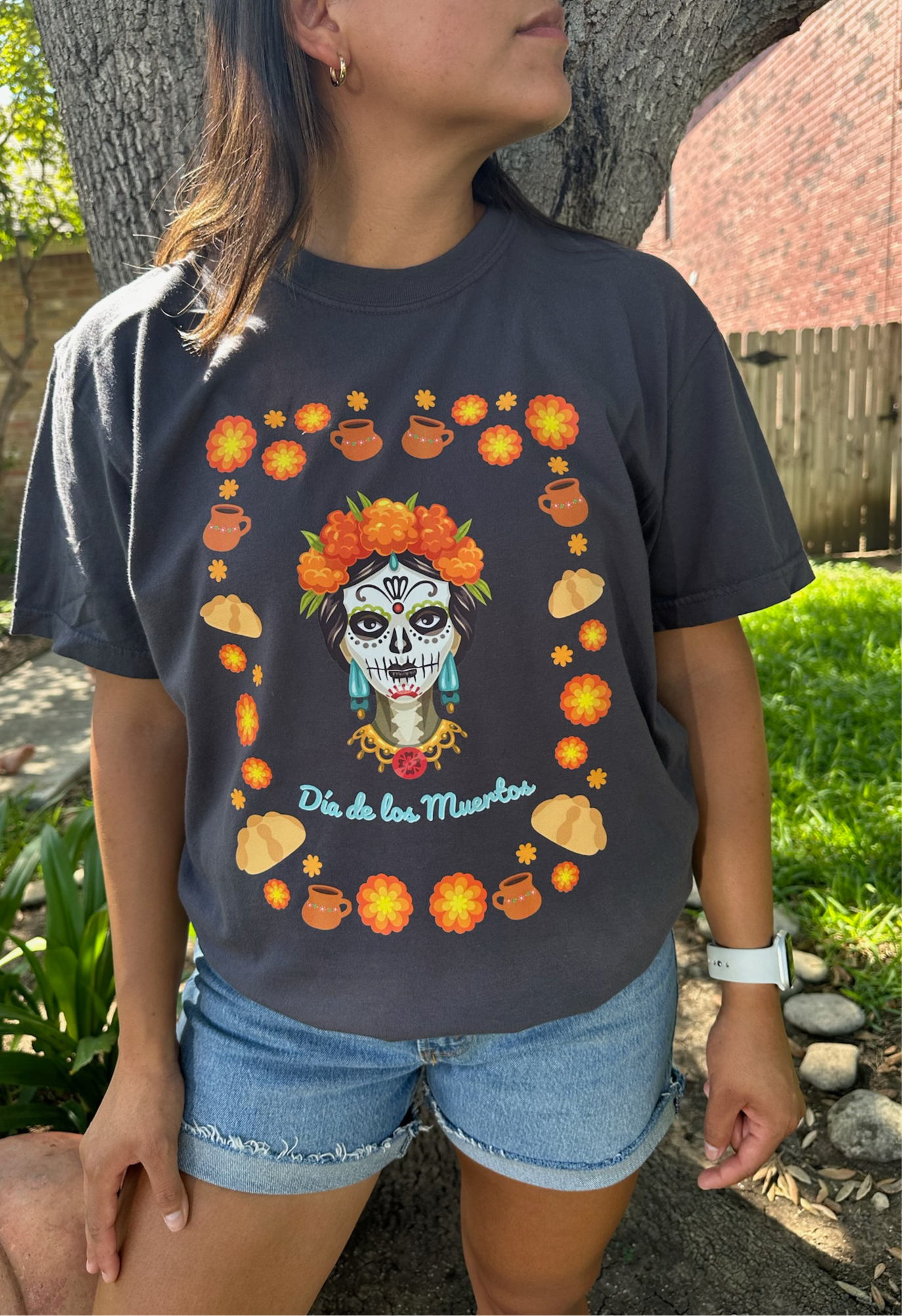 Dia de los Muertos Graphite T-Shirt