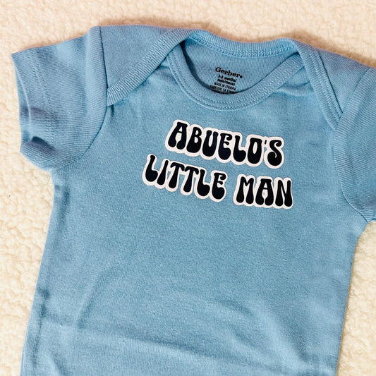 Abuelo’s little man Short Sleeve baby onesie