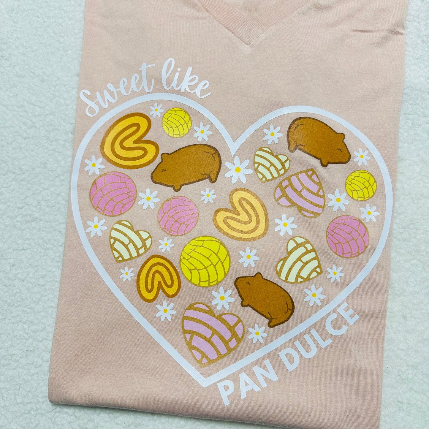 Sweet like Pan Dulce Flower V-neck Adult Tee