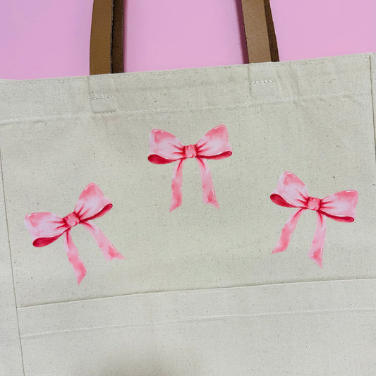 Pink bow Tote Bag