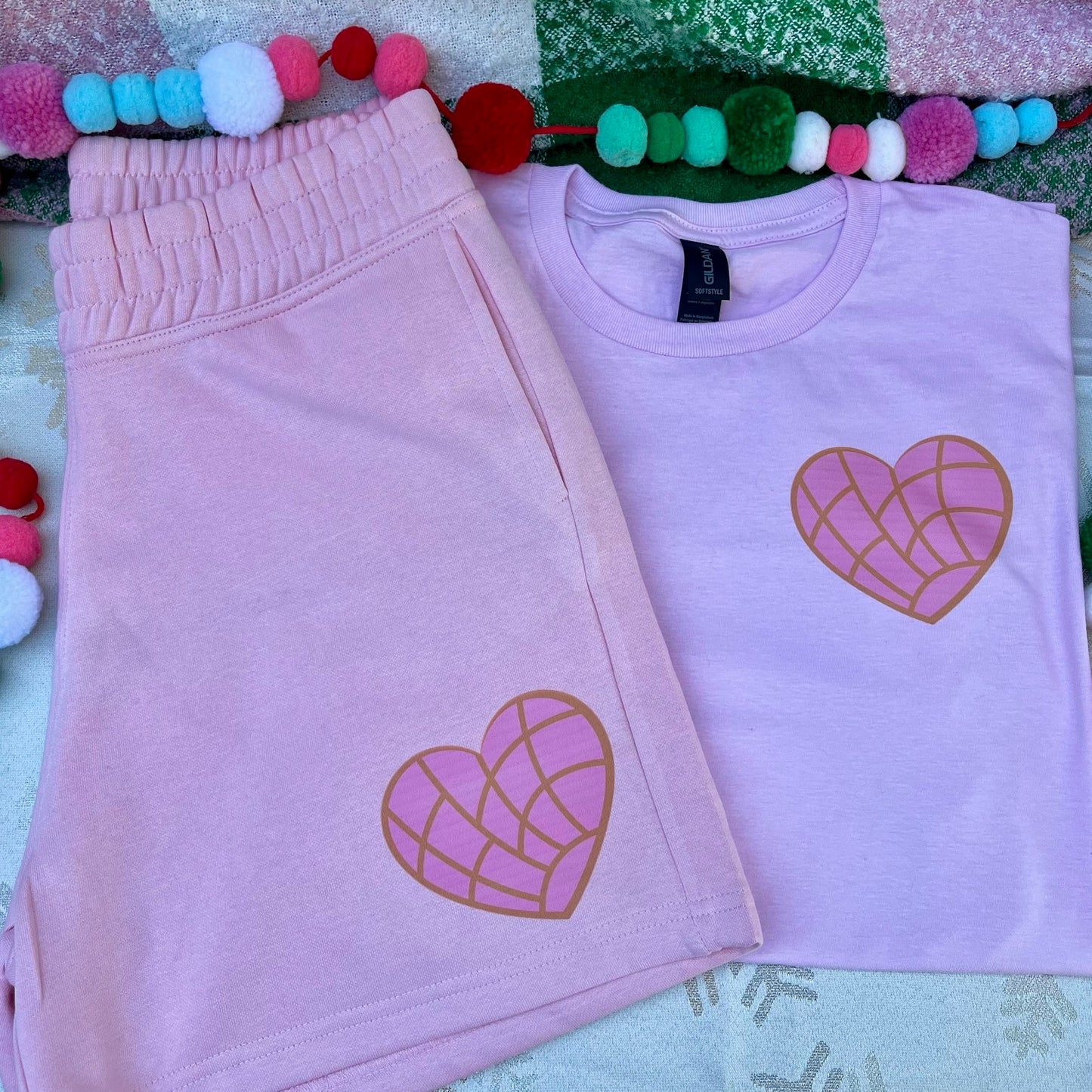 Pocket Heart Concha Pink Adult T-Shirt