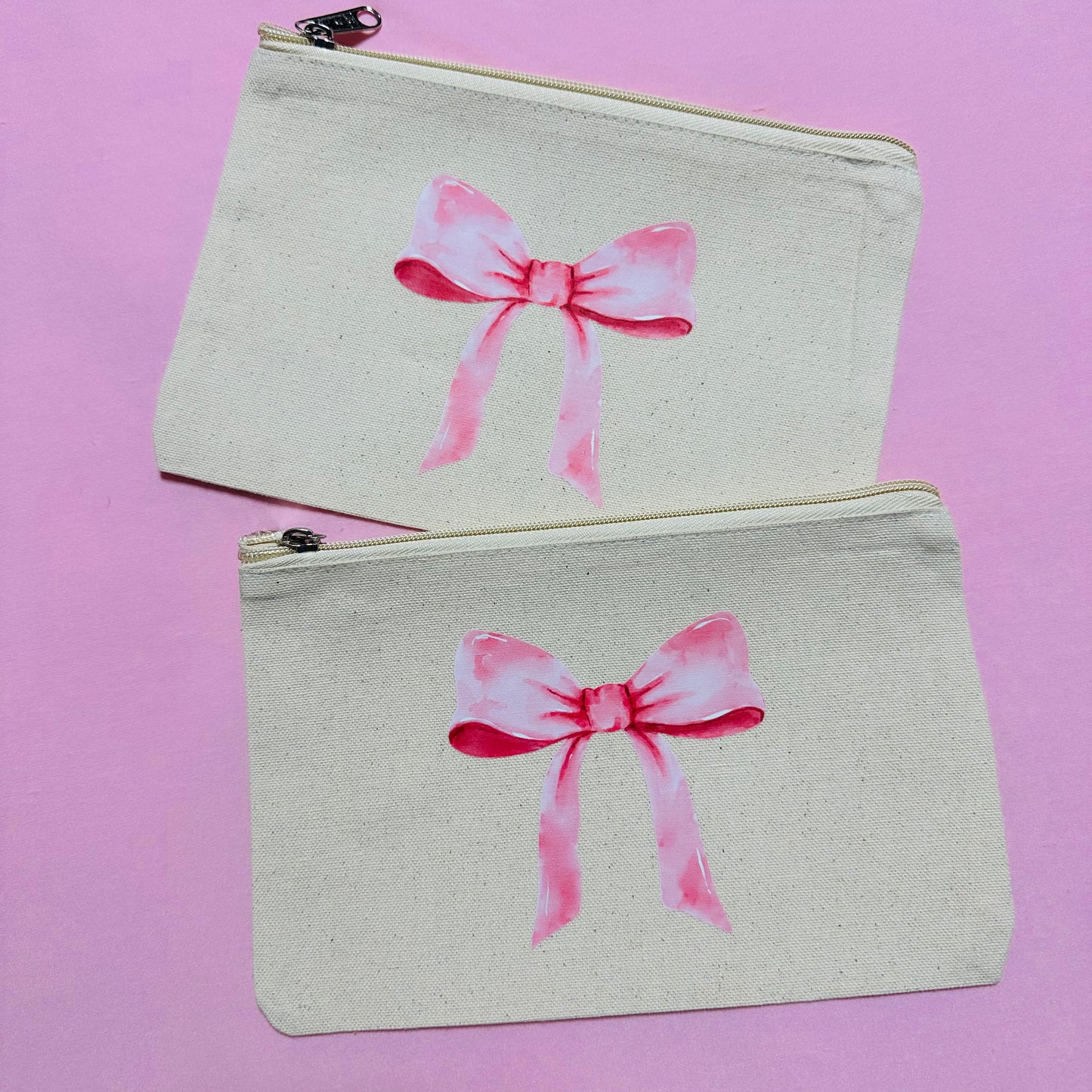 Pink Bow Pencil Bag