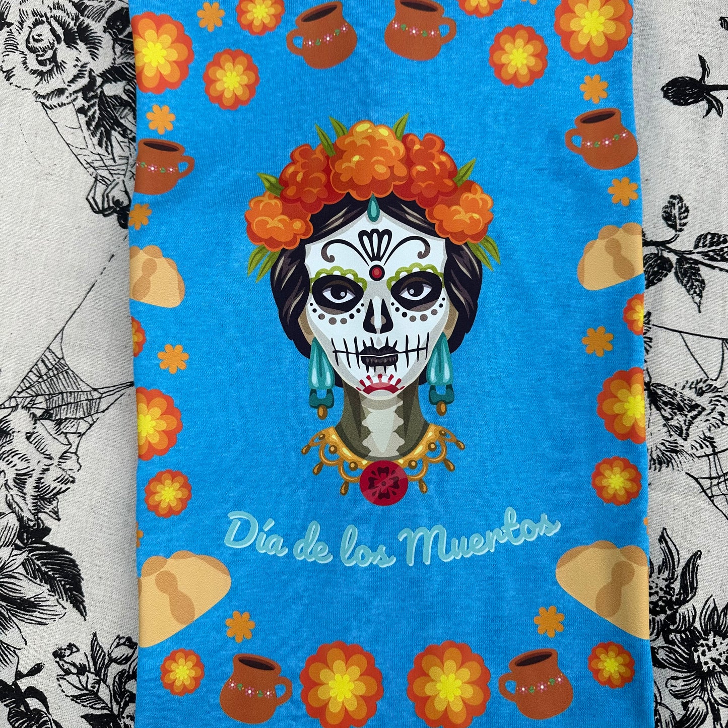 Dia De Los Muertos Blue V-neck Women’s T-shirt