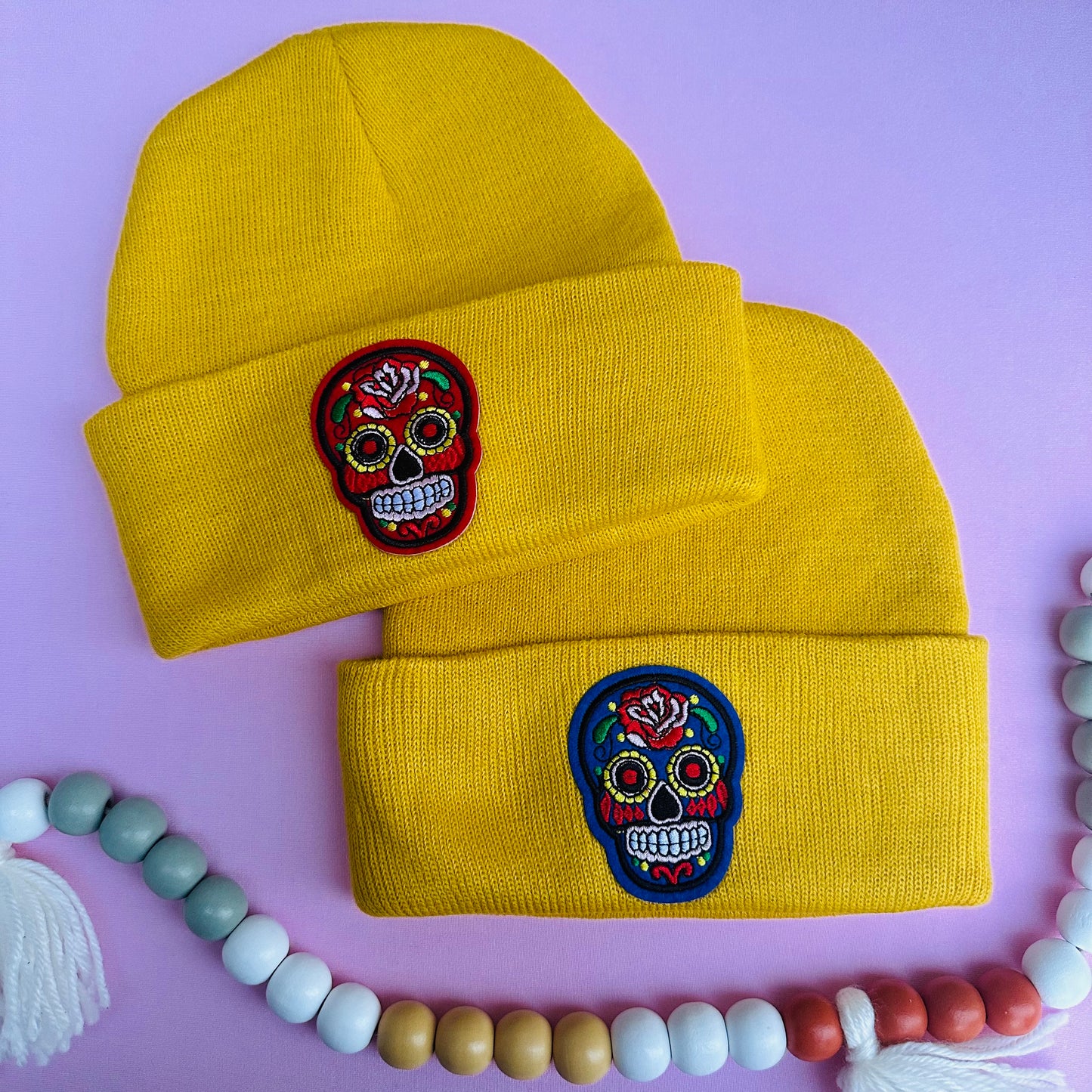 Sugar Skull Adult Beanies