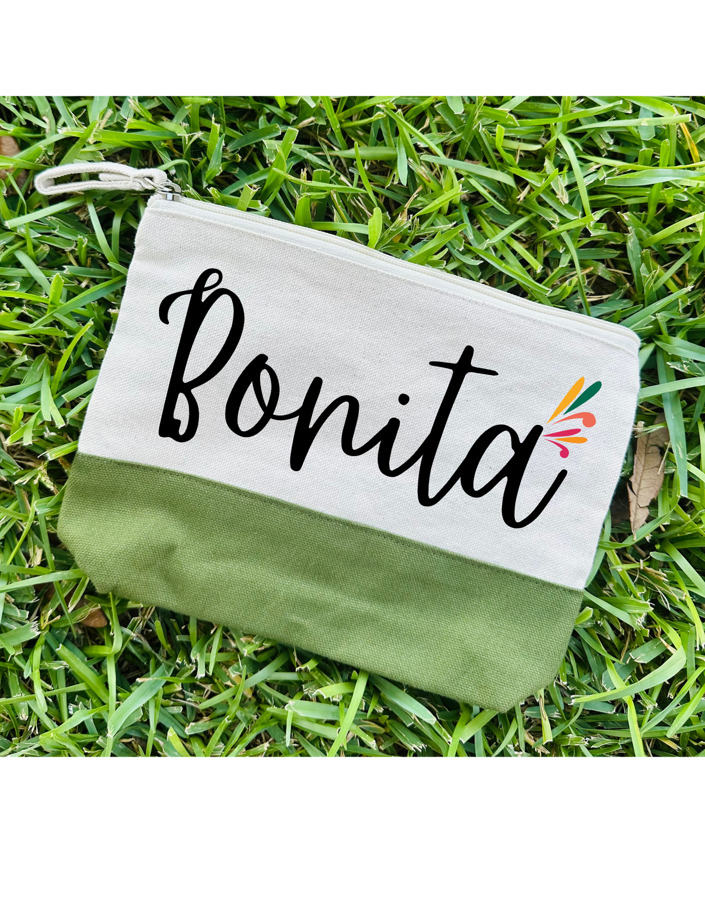 Bonita Olive Green Pencil Bag