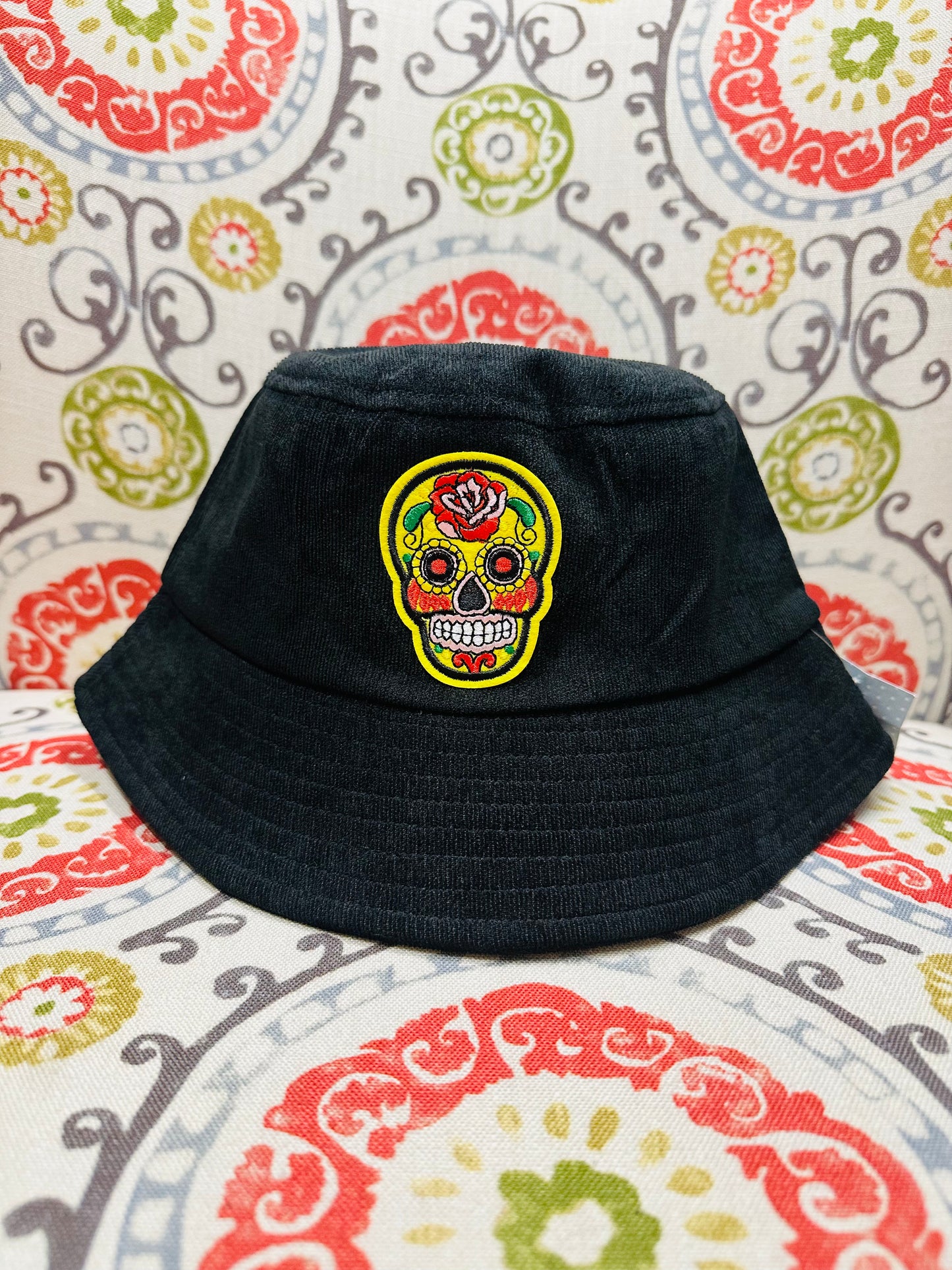 Sugar Skull Corduroy Bucket Hat