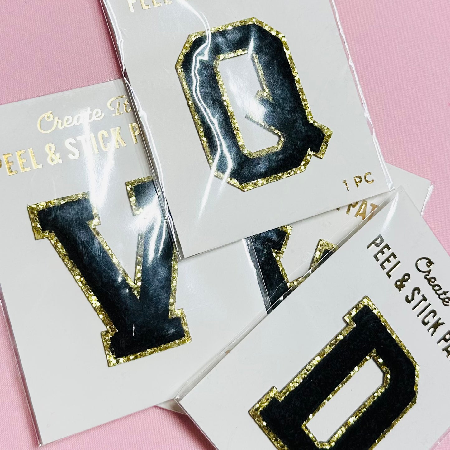 Small Black Sticker Letter Patches