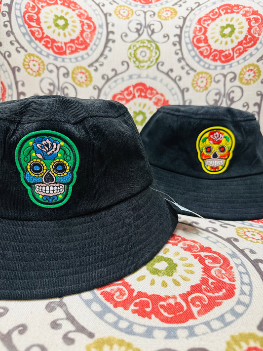 Sugar Skull Corduroy Bucket Hat