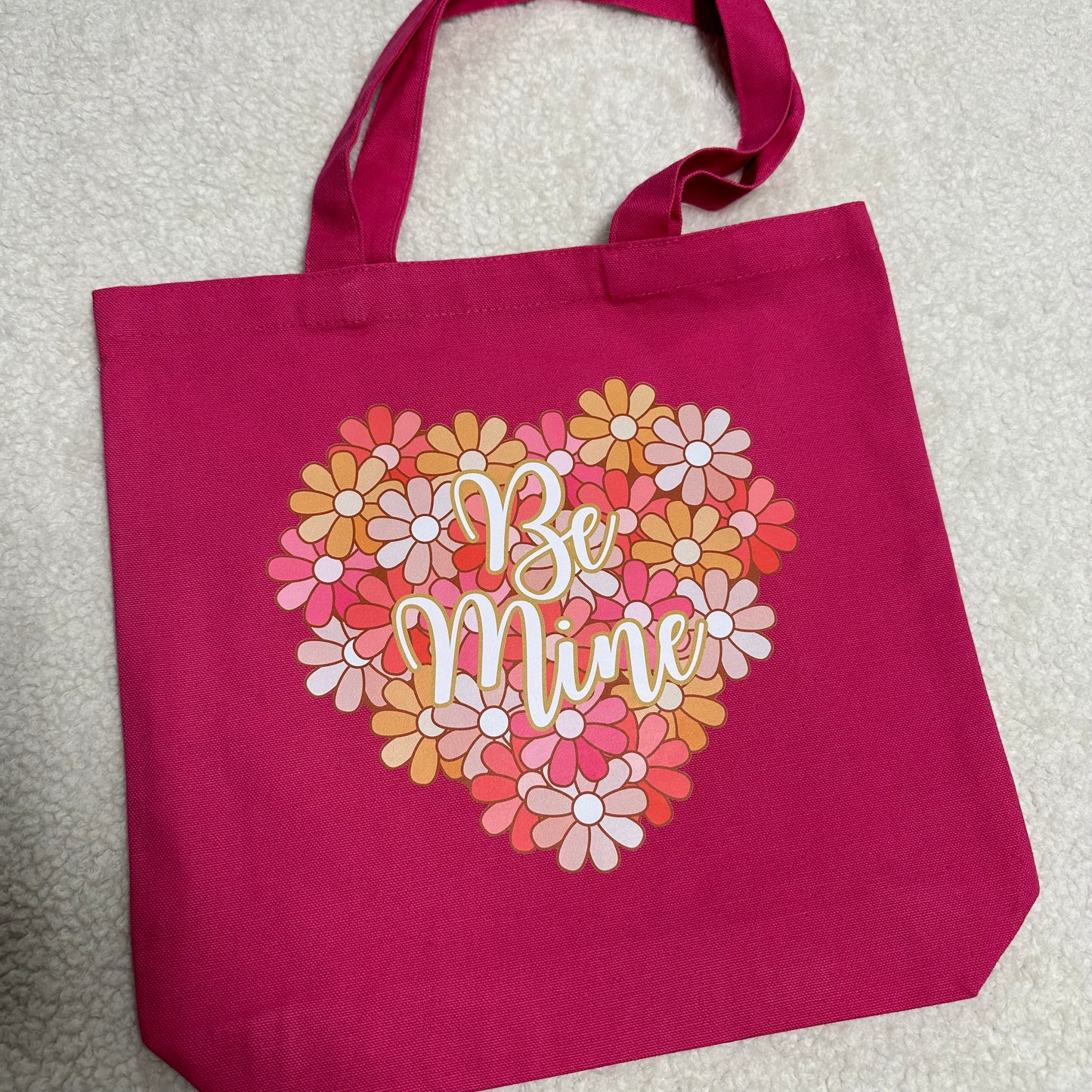 Floral heart Be mine Thick Tote bag