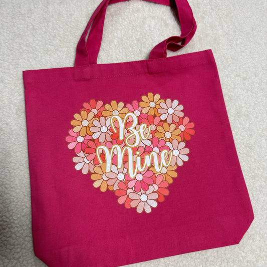 Floral heart Be mine Thick Tote bag