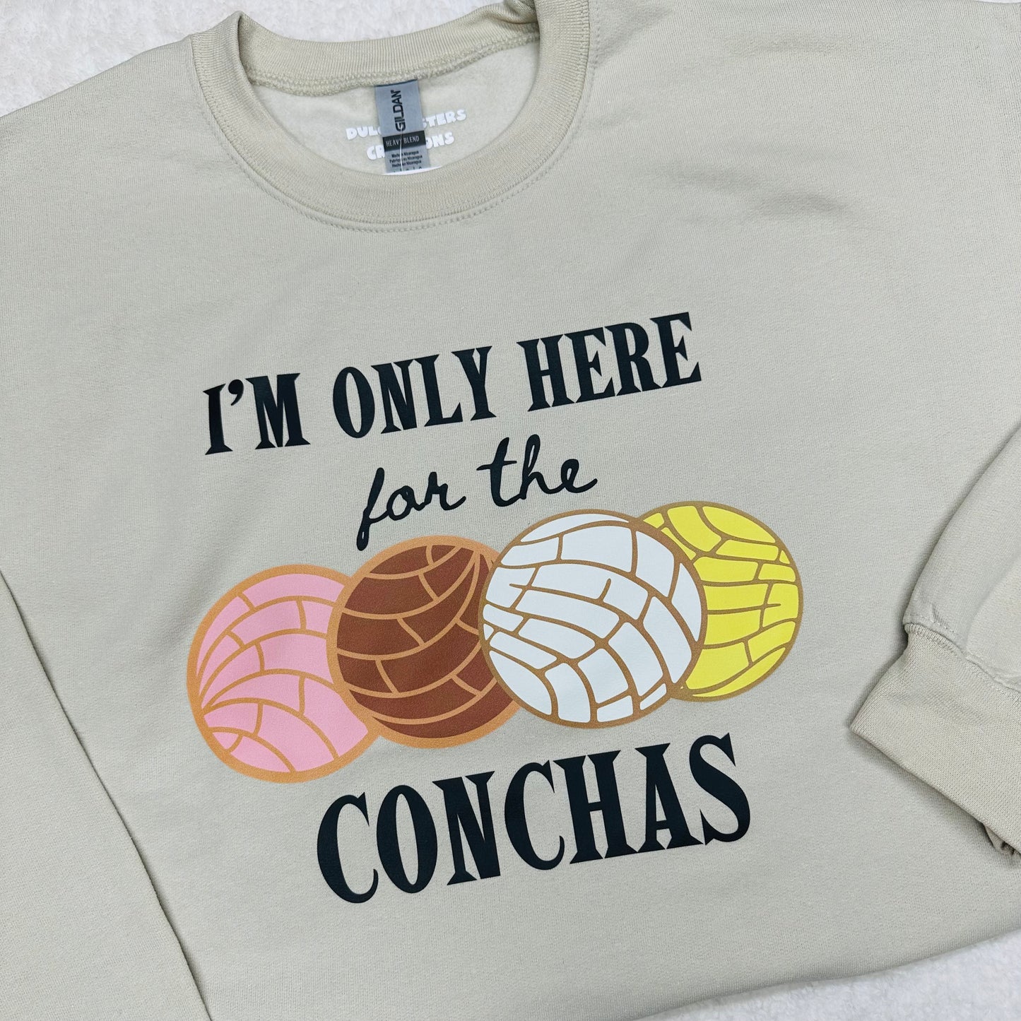 I’m only here for the concha’s adult sweatshirt