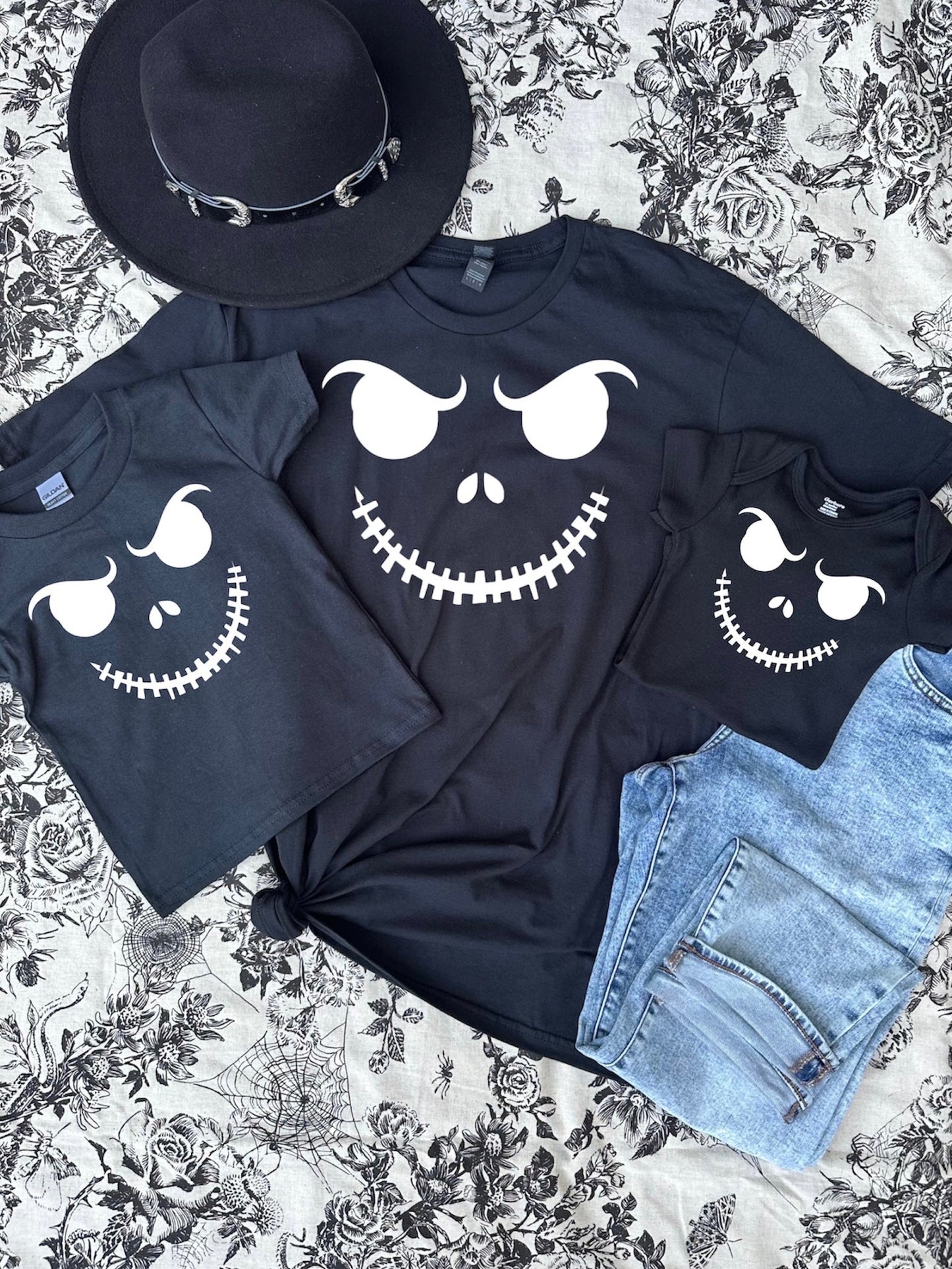 Jack the Skellington Face Glow in Dark Baby Onesie