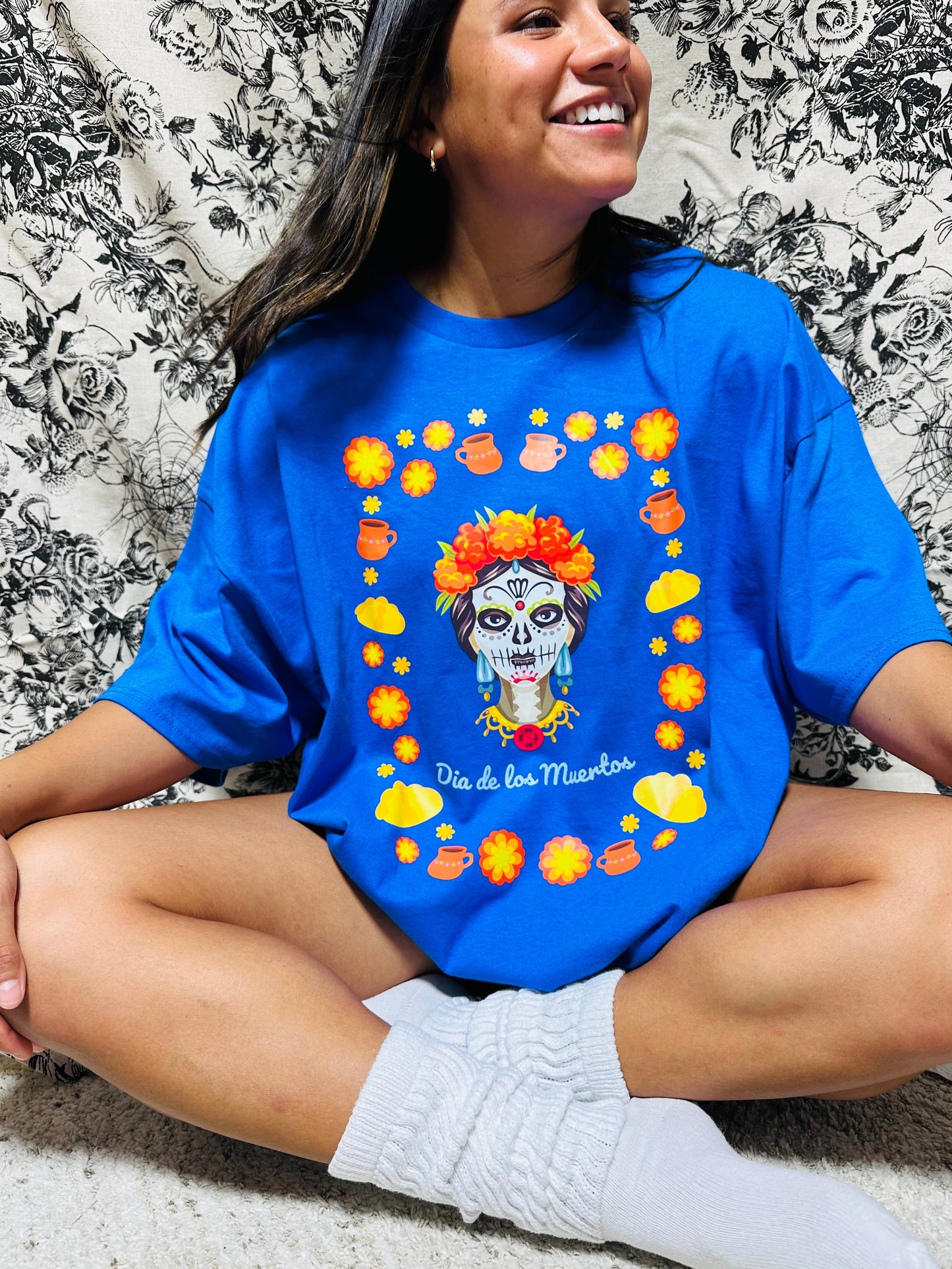 Dia de Los muertos Blue T-shirt