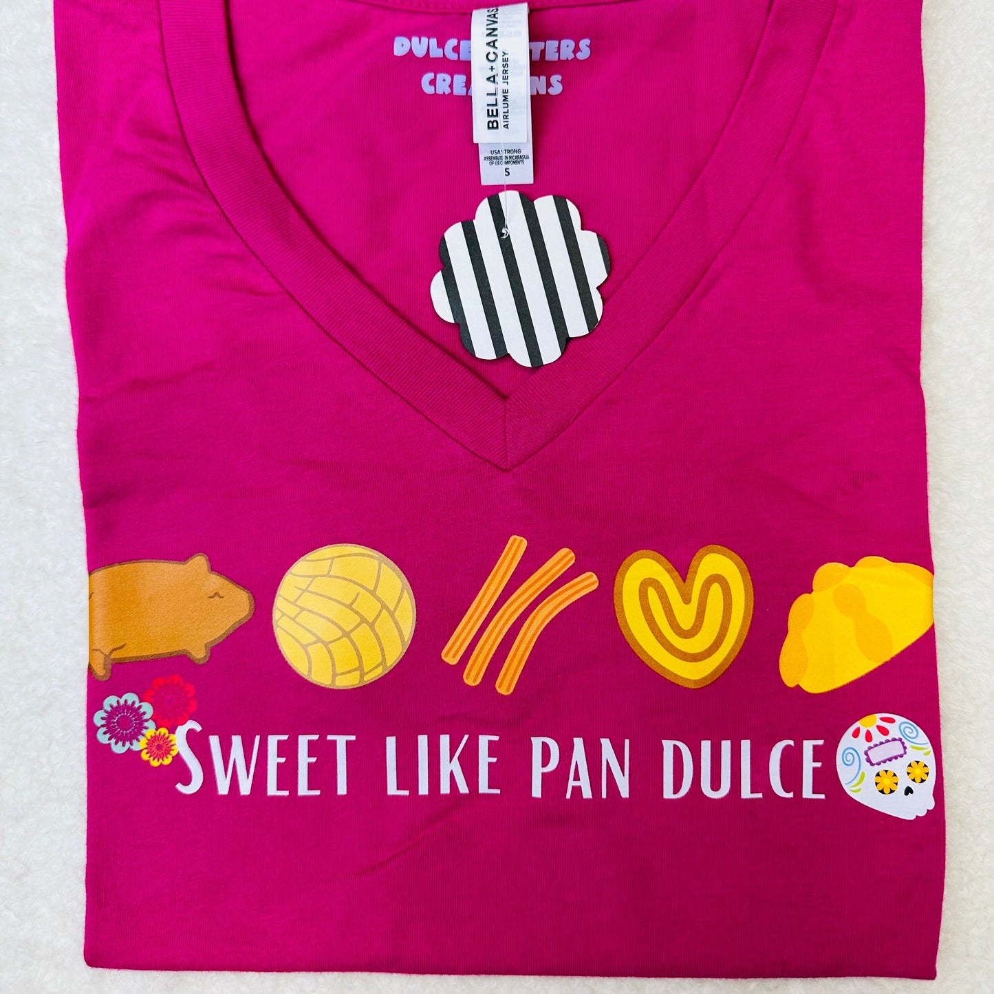 Sweet like Pan Dulce Day of Dead Adult V-Neck Tee