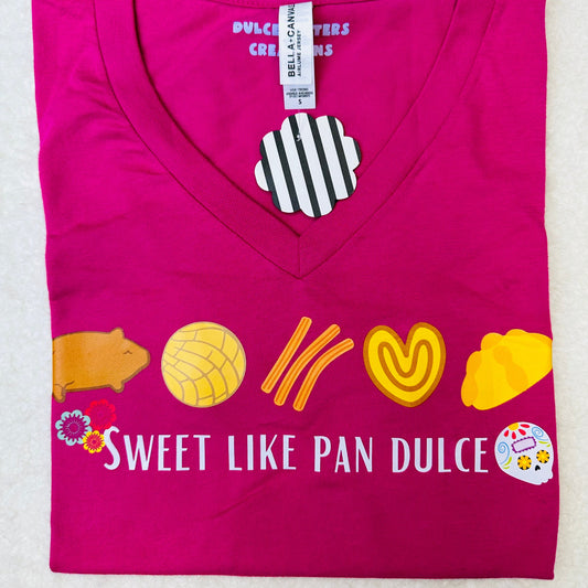 Sweet like Pan Dulce Day of Dead Adult V-Neck Tee