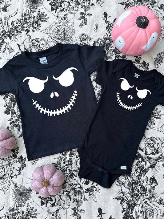 Jack the Skellington Face Glow in Dark Toddler T-shirt