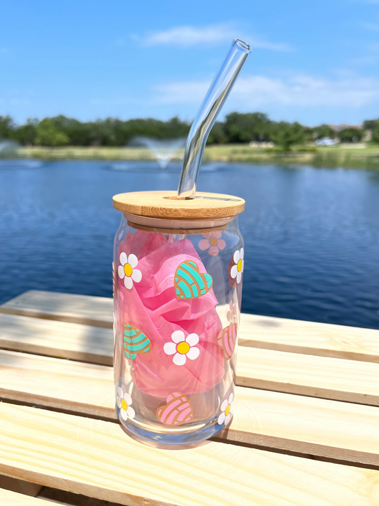 Pan Dulce & Daisy Glass Cup