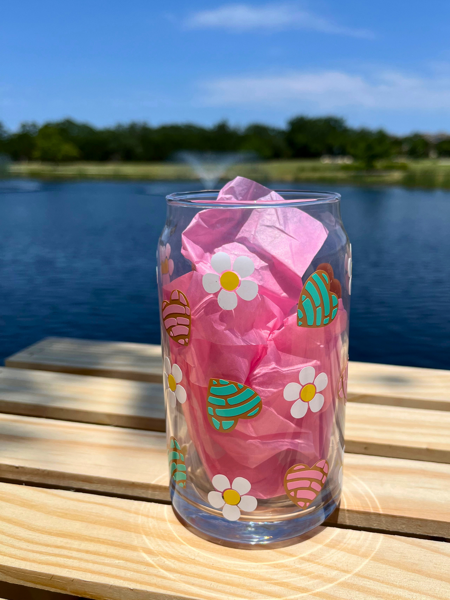 Pan Dulce & Daisy Glass Cup