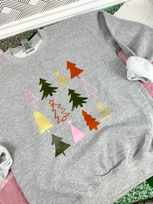 Colorful Christmas Trees Sweatshirt