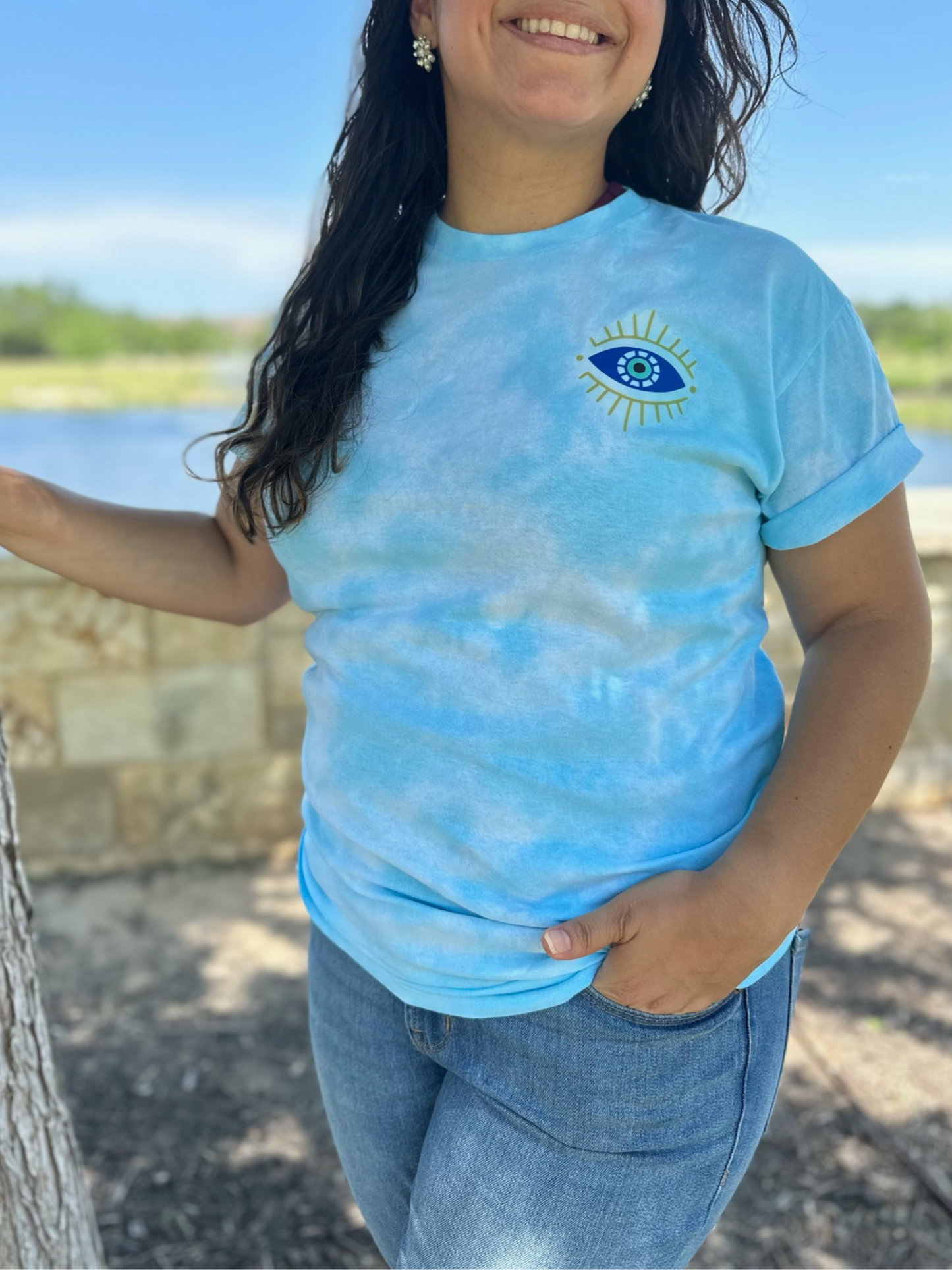 Ojo Blue Tie-Dye Graphic Tee